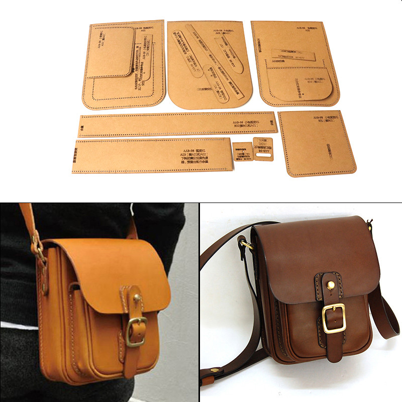 Leatherwork Patterns - DIY Leather Craft Shoulder Bag Messenger