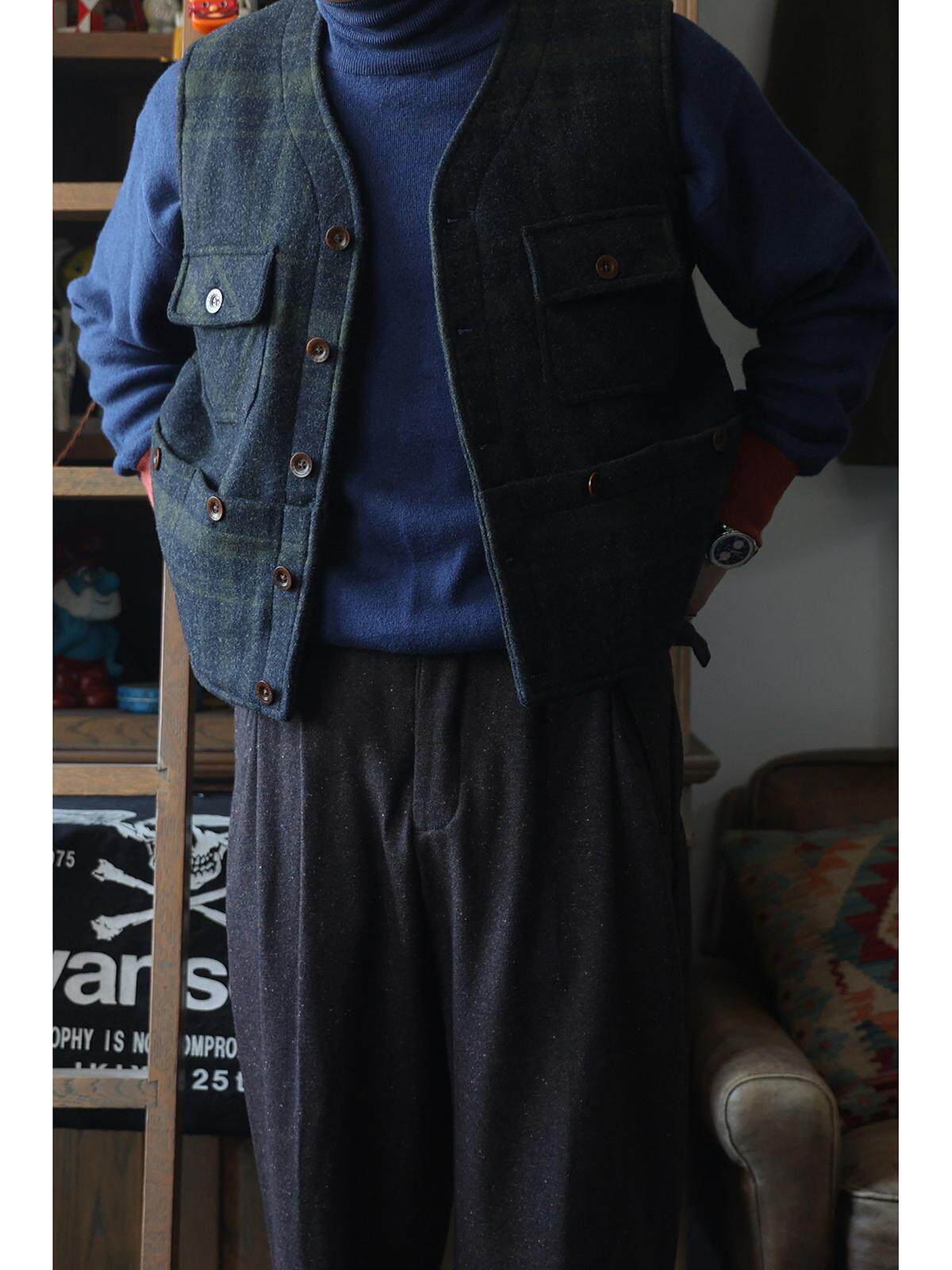 Leather Work Vest For Men - Secondorder FW24 6 Pockets Work Gilet