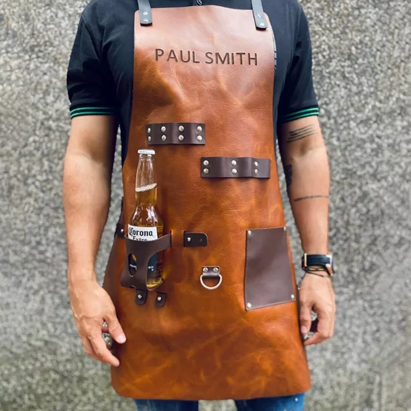 Leatherwork Products - Apron Kitchen Outdoor Barbecue Apron PU