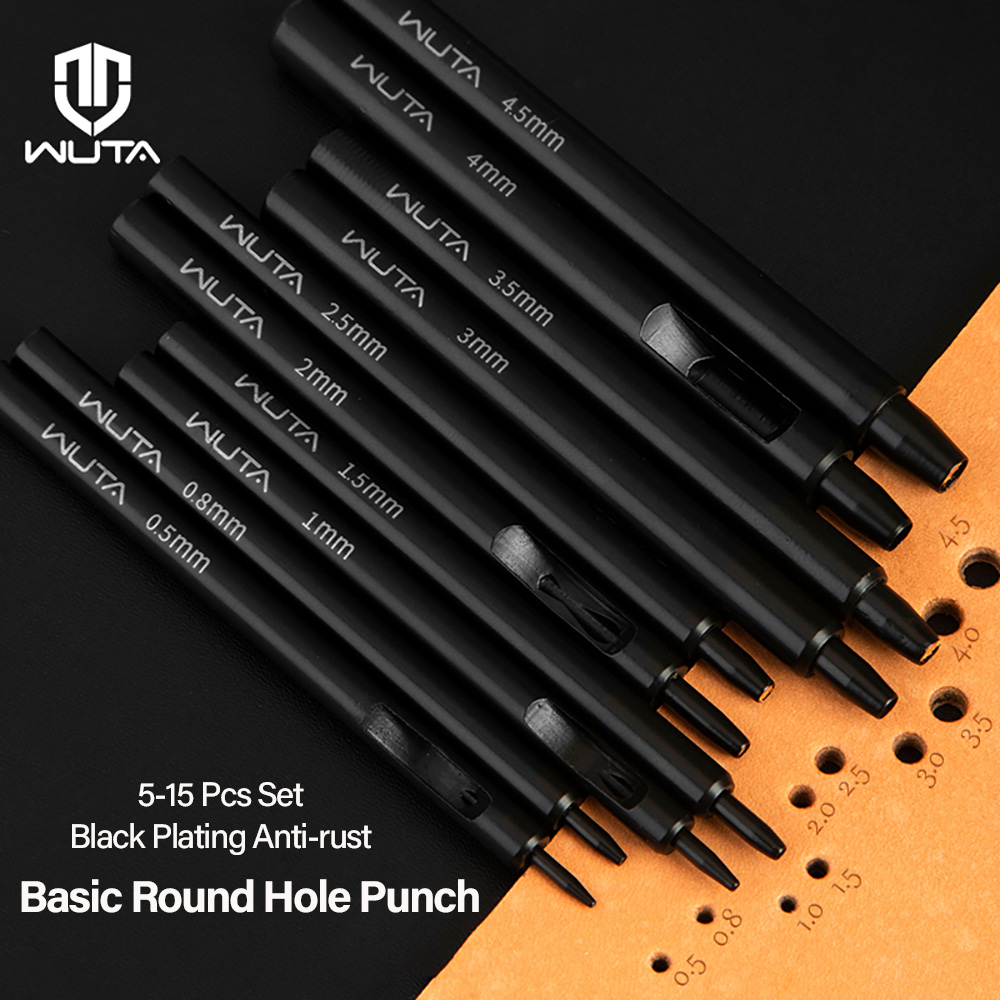 Leatherwork Punching Tool - WUTA 5-15Pcs Basic Black Anti-rust Leather