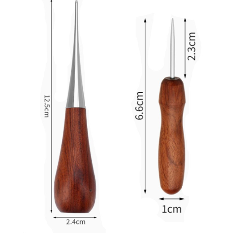 Leatherwork Awl - Professional Leather Wooden Handle Awl DIY