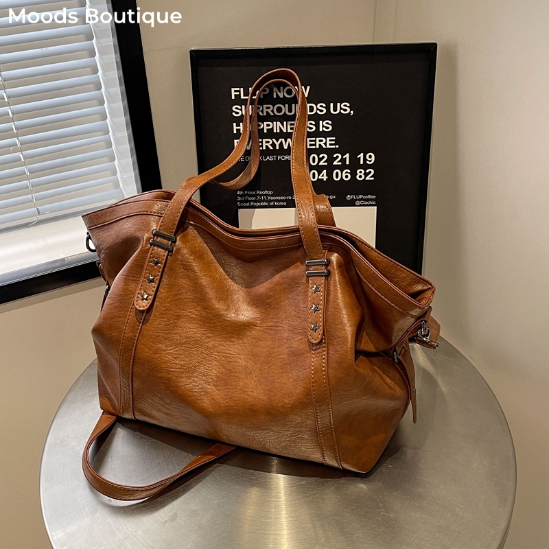 MOODS Large Sized Tote Bags Fo - Leather Work Handbag 评论和价格