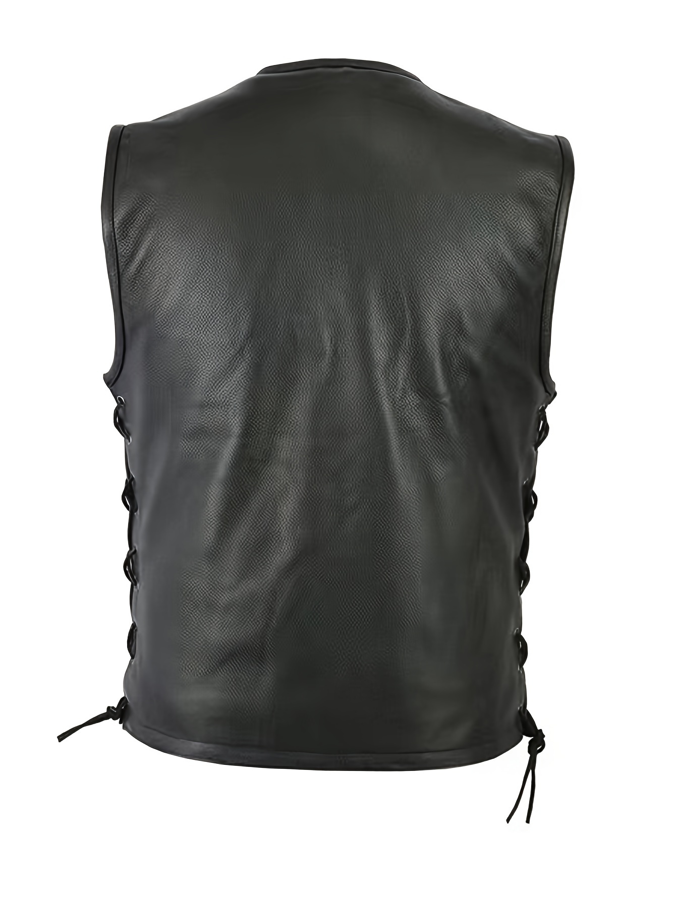 Men Solid Color Vest Motorcycl - Leather Work Vest For Men 评论和价格