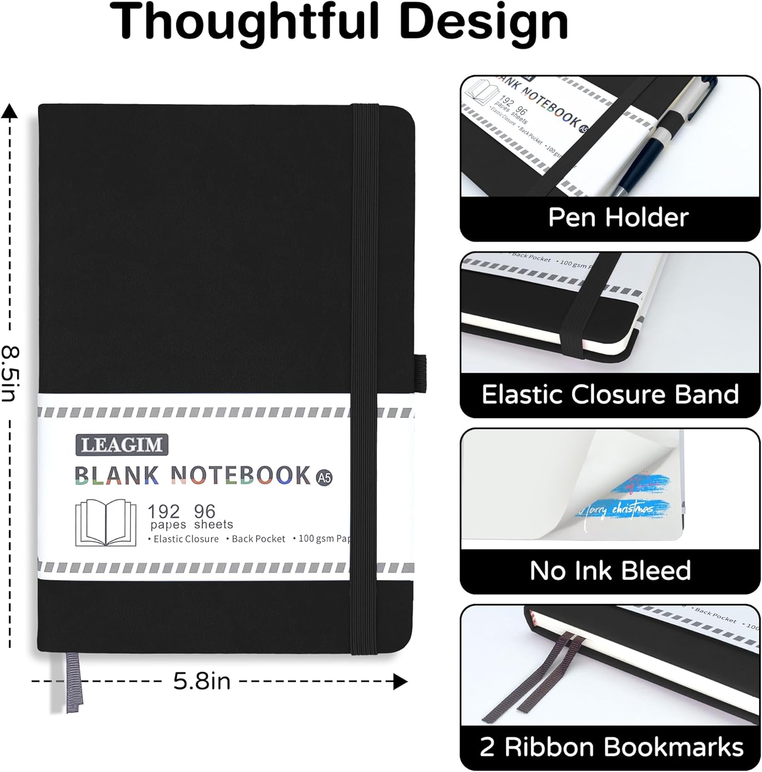 Blank Journal Notebook A5 192  - Leatherwork Products 评论和价格