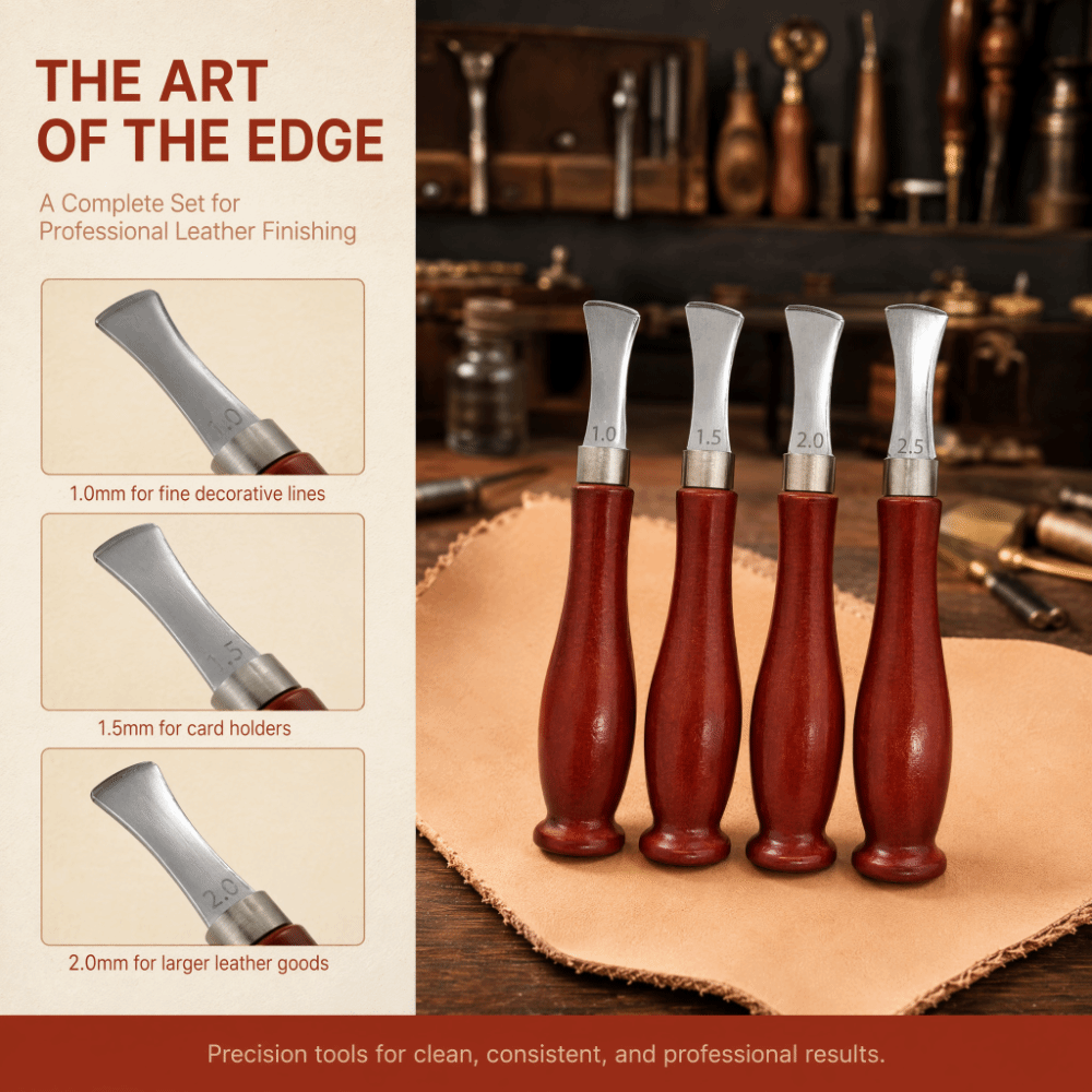 4pcs Precision Beveler Leather - Leatherwork Edge Beveler 评论和价格