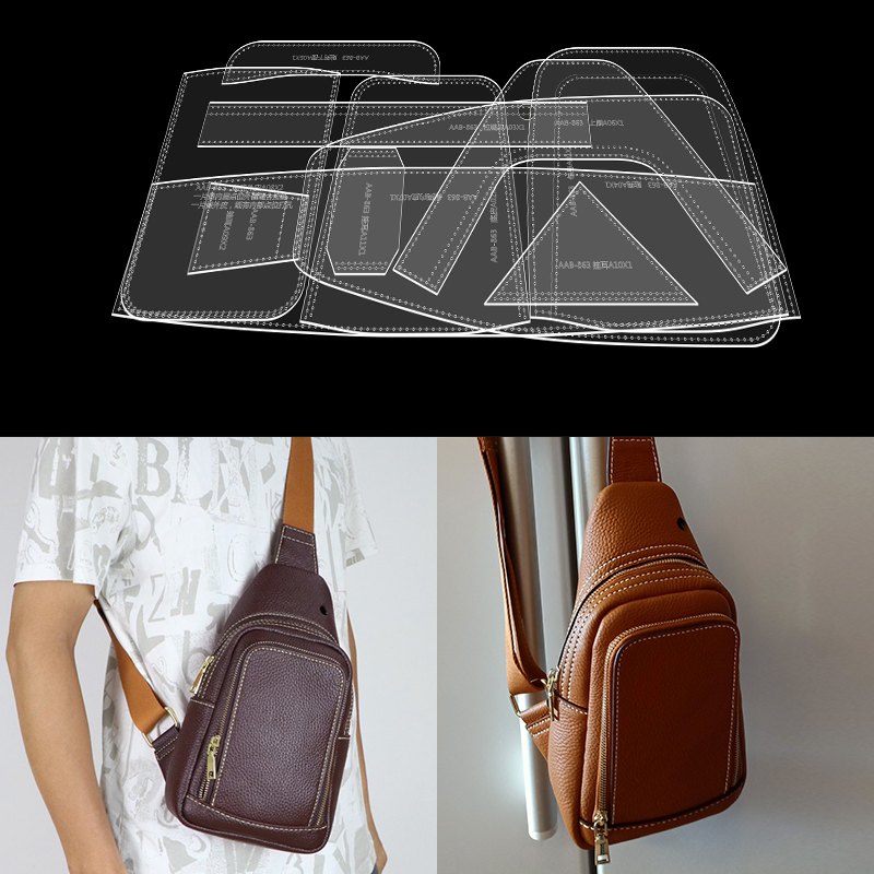 1Set Men Chest Bag Stencils Ac - Leatherwork Patterns 评论和价格