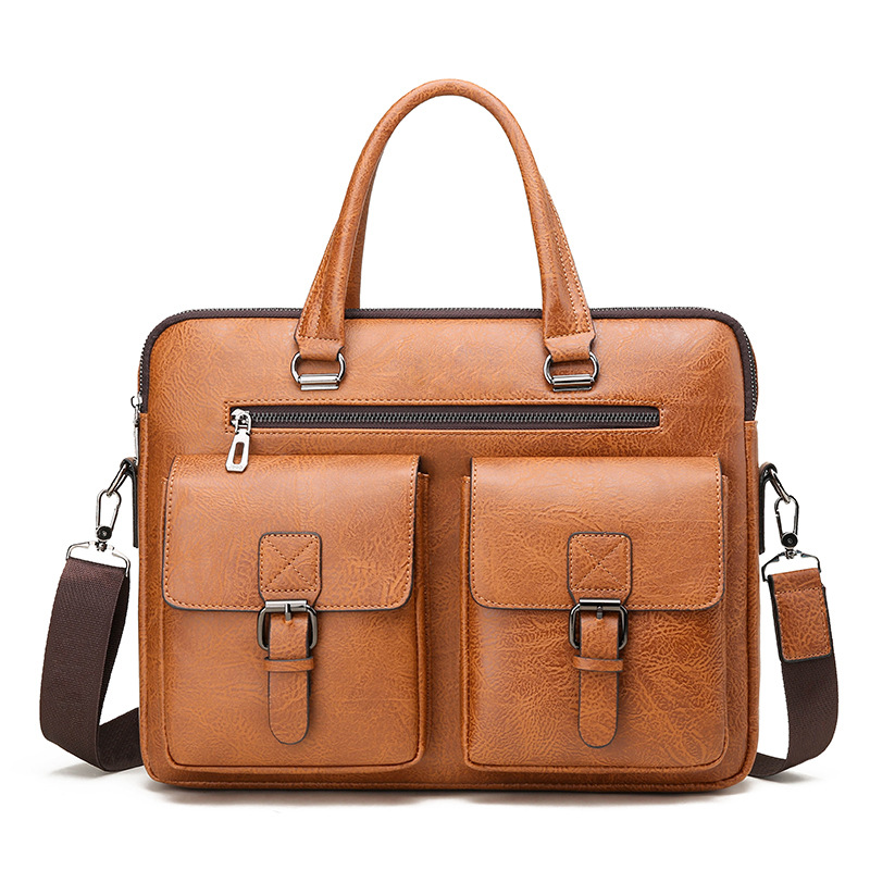 Luxury Brand Man Business Brie - Leather Work Handbag 评论和价格