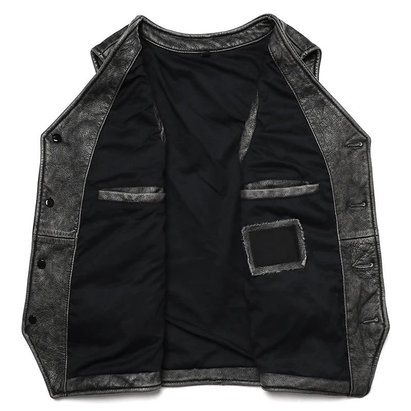 New Gery Vintage Genuine Leath - Leather Work Vest For Men 评论和价格