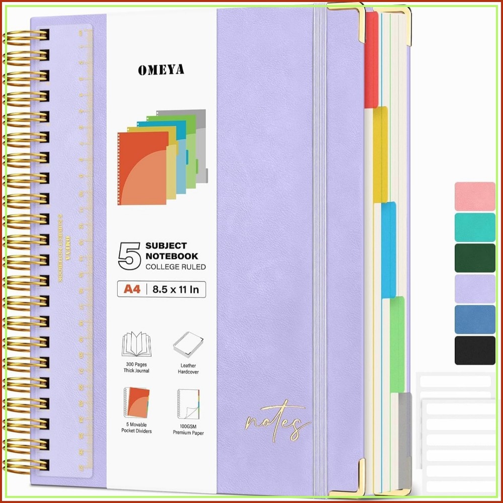 A4 Leather 5-Subject Notebook, - Leatherwork Products 评论和价格