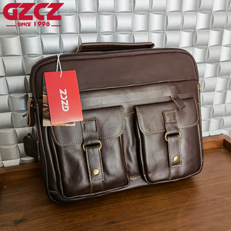 GZCZ Men's Handbag Leisure Bus - Leather Work Handbag 评论和价格