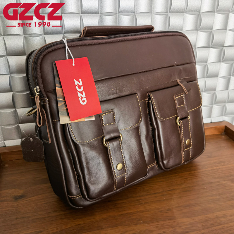 GZCZ Men's Handbag Leisure Bus - Leather Work Handbag 评论和价格