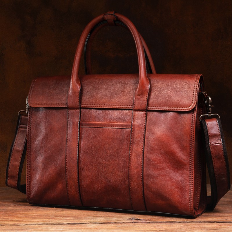 Vegetable tanned leather handb - Leather Work Handbag 评论和价格