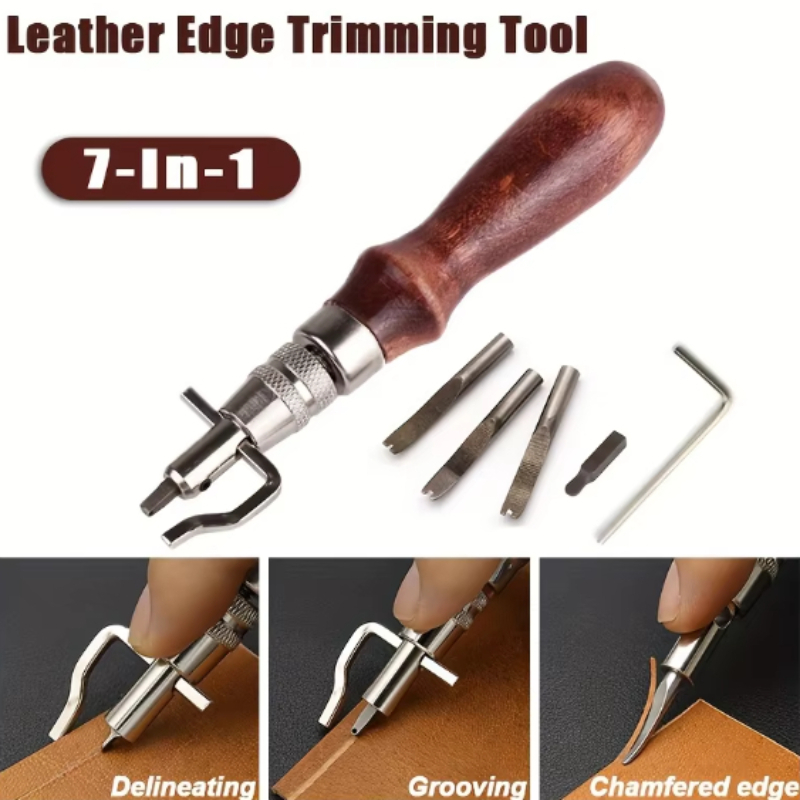 7 In 1 Leather GrooverTool,Pro - Leatherwork Edge Beveler 评论和价格