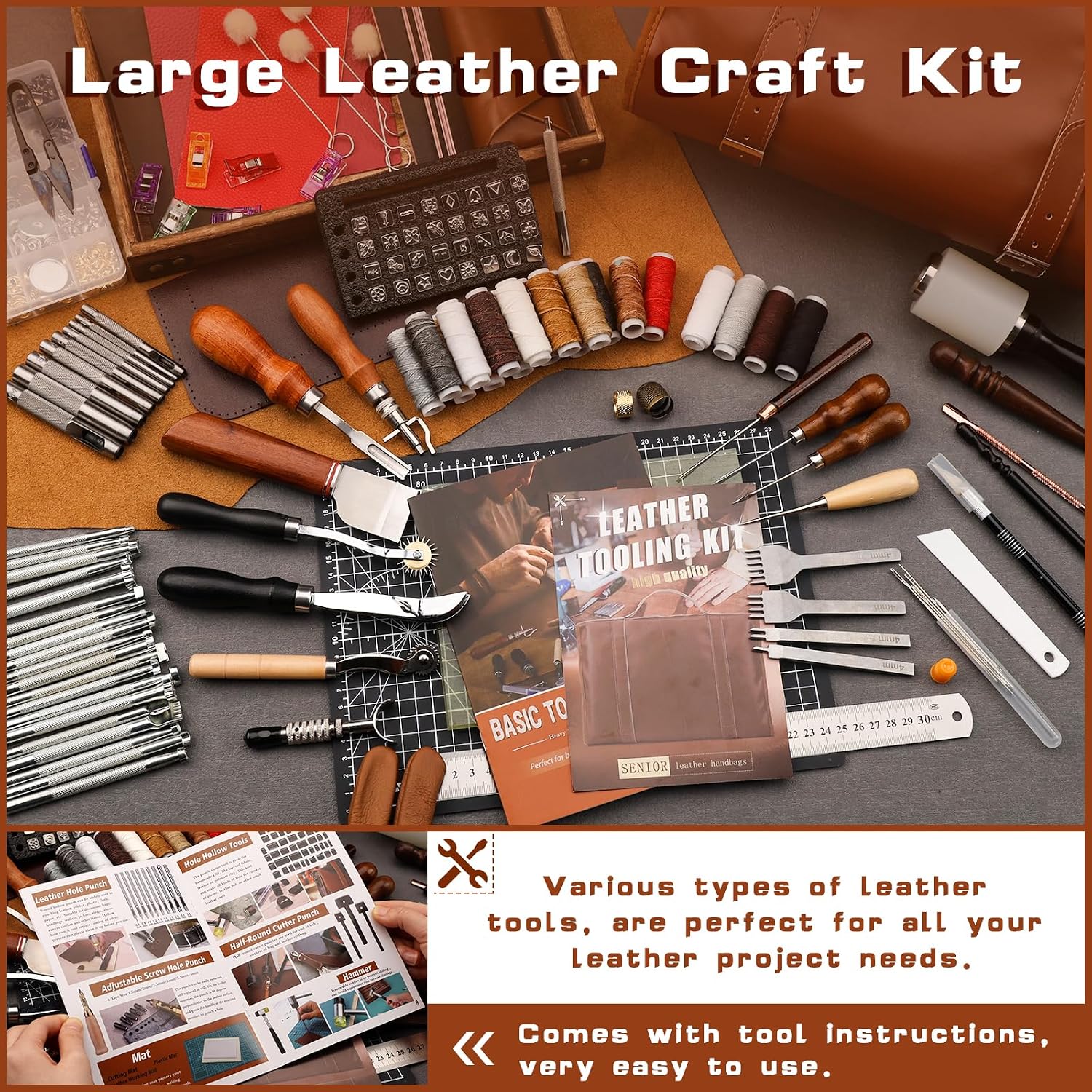 Leather Tooling Kit Leather Cr - For Leather Work 评论和价格