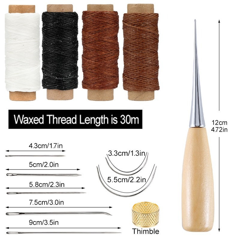 13 Pcs Leather Sewing Set Hand - Leatherwork Awl 评论和价格