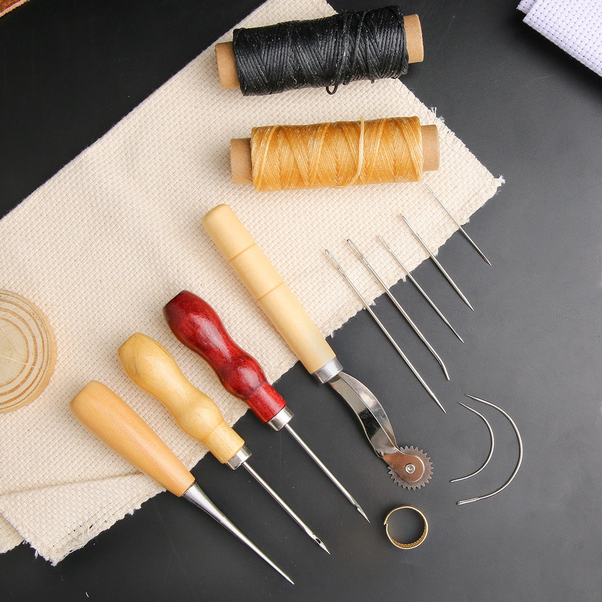 13 Pcs Leather Sewing Set Hand - Leatherwork Awl 评论和价格