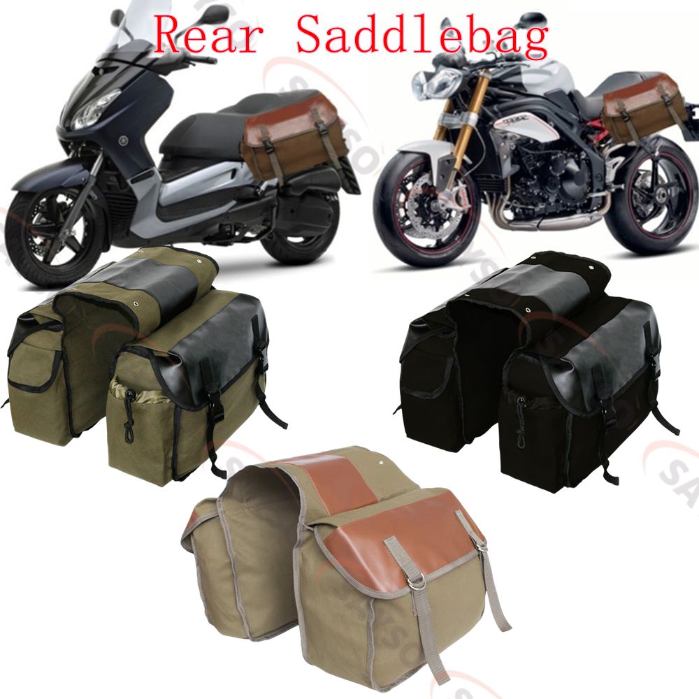Canvas Leather Rear Saddlebag  - Leather Work Bag 评论和价格