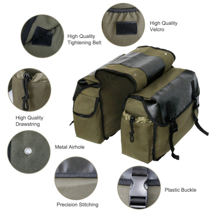 Canvas Leather Rear Saddlebag  - Leather Work Bag 评论和价格