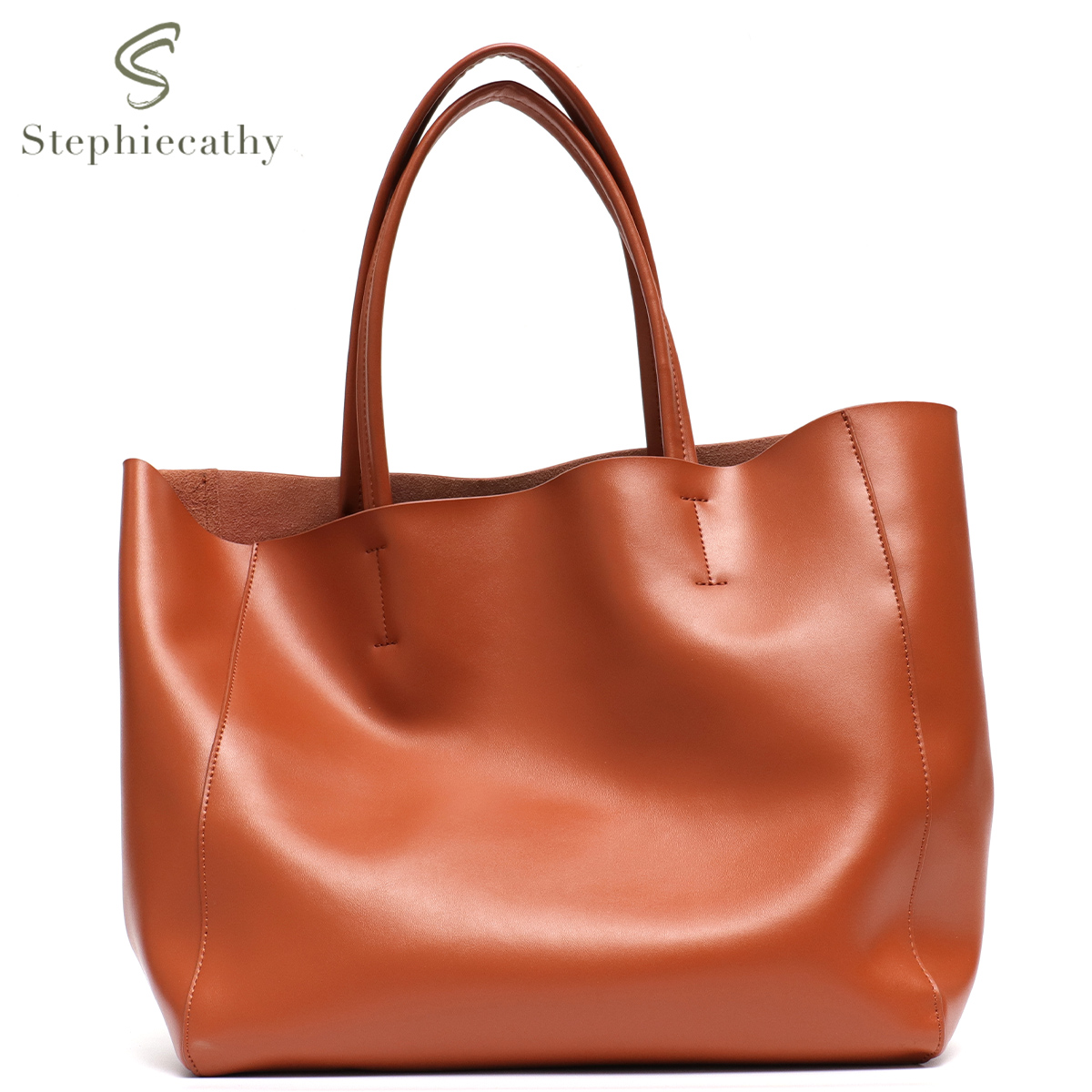 Minimalist Big Tote Bag Women  - Leather Work Handbag 评论和价格