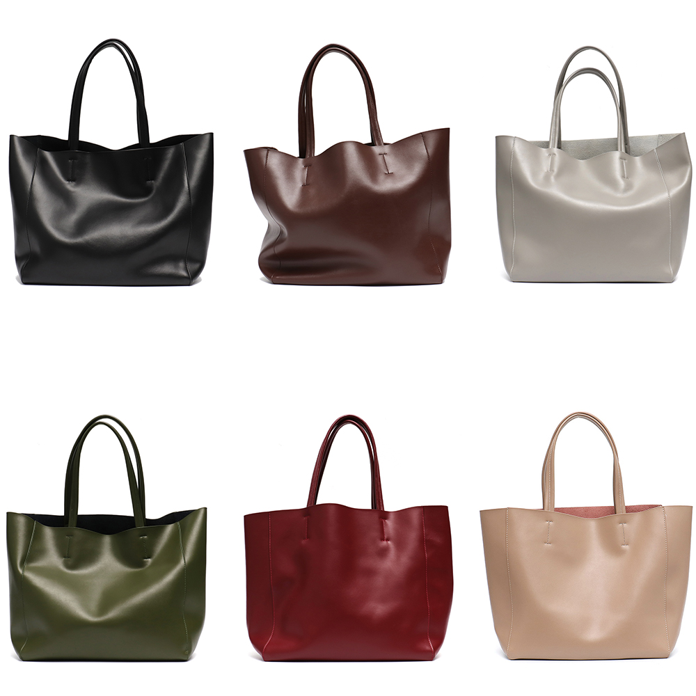 Minimalist Big Tote Bag Women  - Leather Work Handbag 评论和价格