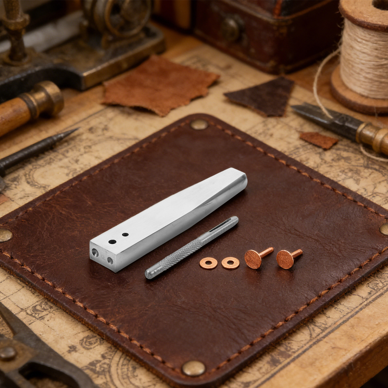 1Set Copper Rivet Setter Tool  - Leatherwork Rivet Setter 评论和价格
