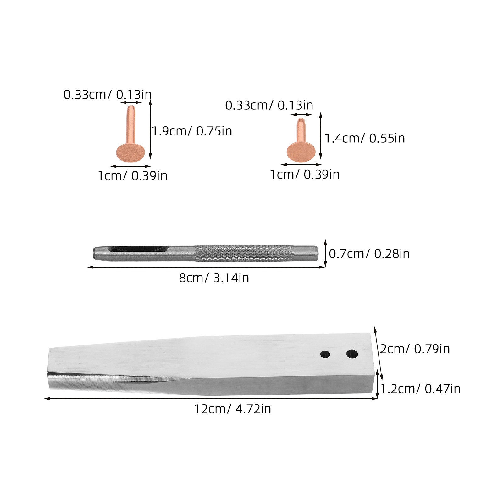 1Set Copper Rivet Setter Tool  - Leatherwork Rivet Setter 评论和价格
