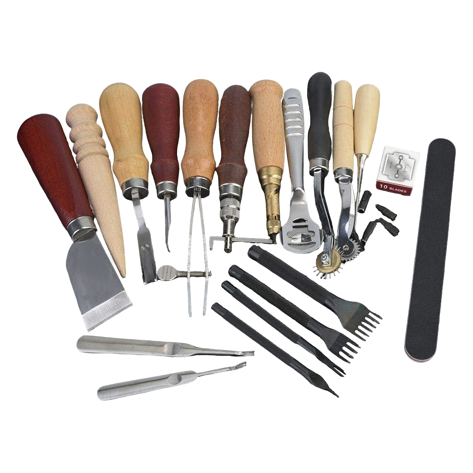 Leather Tools, 19 Pcs Leather  - Leatherwork Punching Tool 评论和价格