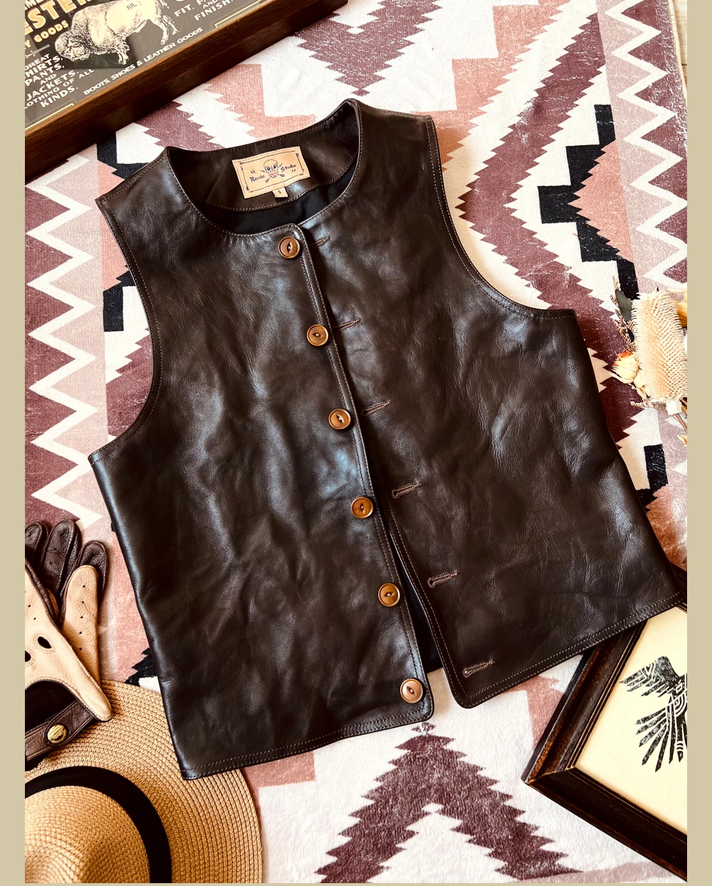 YR!Free shipping.Japanese Vint - Leather Work Vest For Men 评论和价格