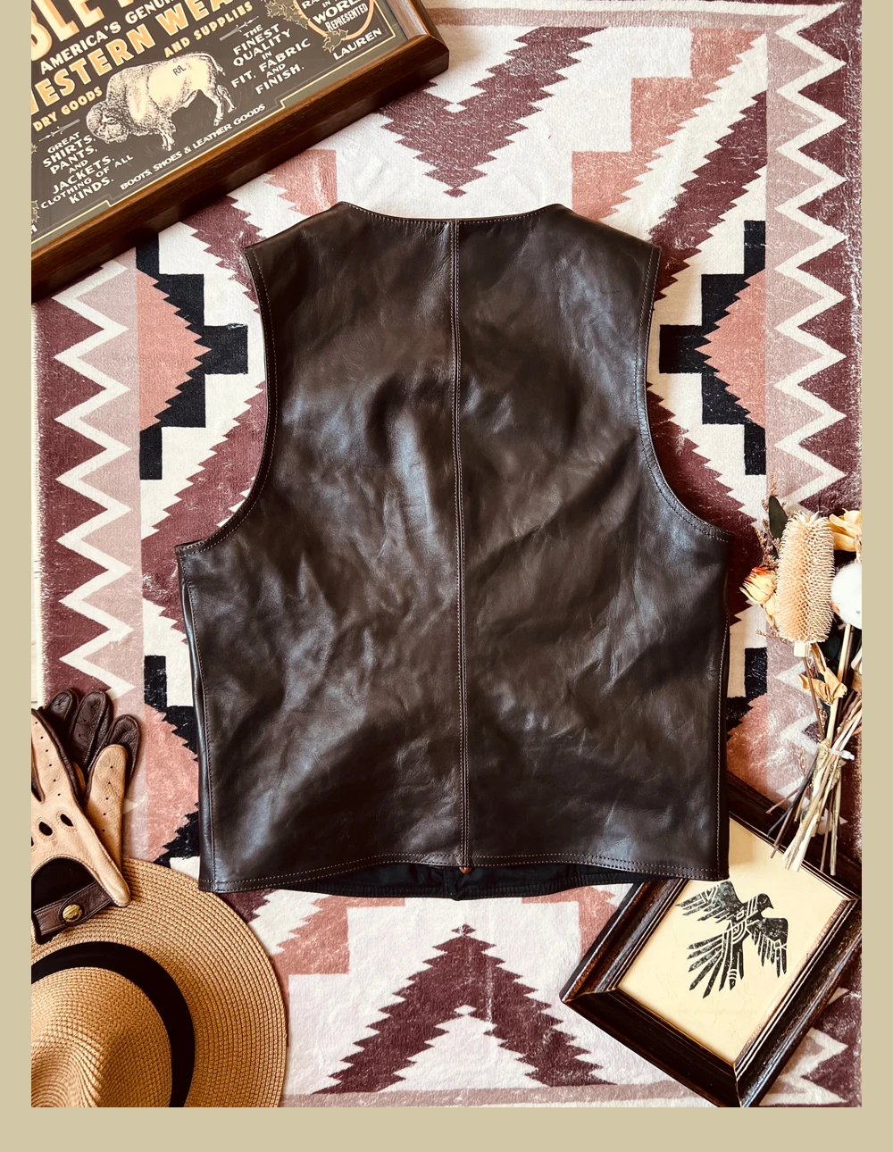 YR!Free shipping.Japanese Vint - Leather Work Vest For Men 评论和价格