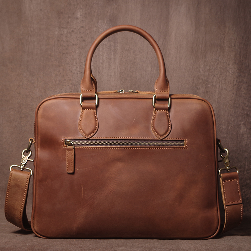GURO Men Crazy Horse Cowhide B - Leather Work Bag 评论和价格