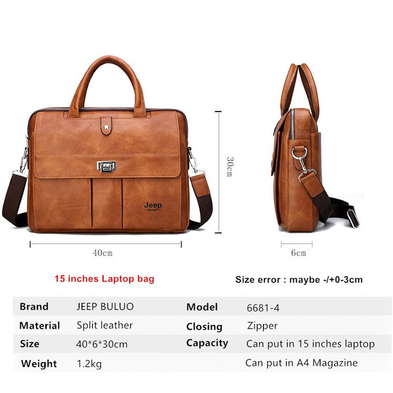Jeep Buluo Men's Leather Brief - Leather Work Handbag 评论和价格