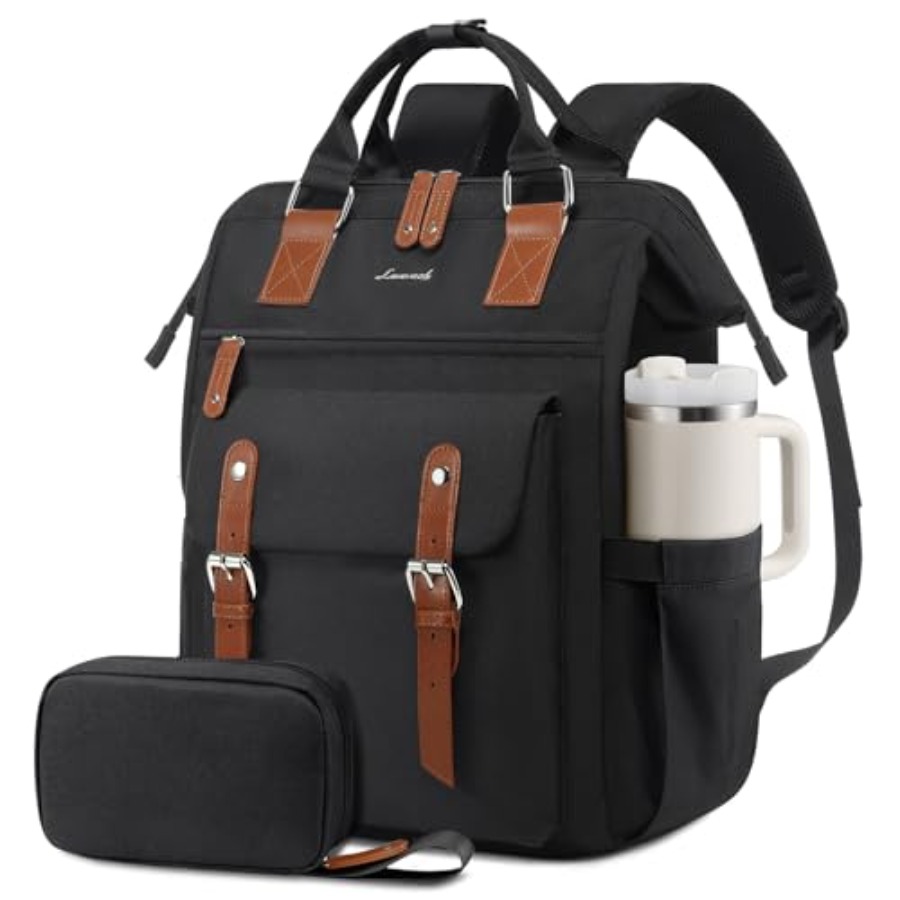 Laptop Backpack for Women, Tea - Leather Work Bag 评论和价格
