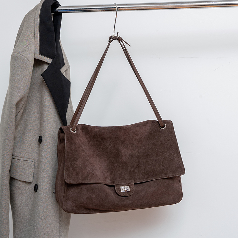 Genuine Suede Leather Underarm - Leather Work Handbag 评论和价格