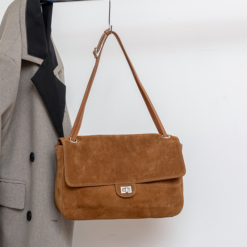 Genuine Suede Leather Underarm - Leather Work Handbag 评论和价格