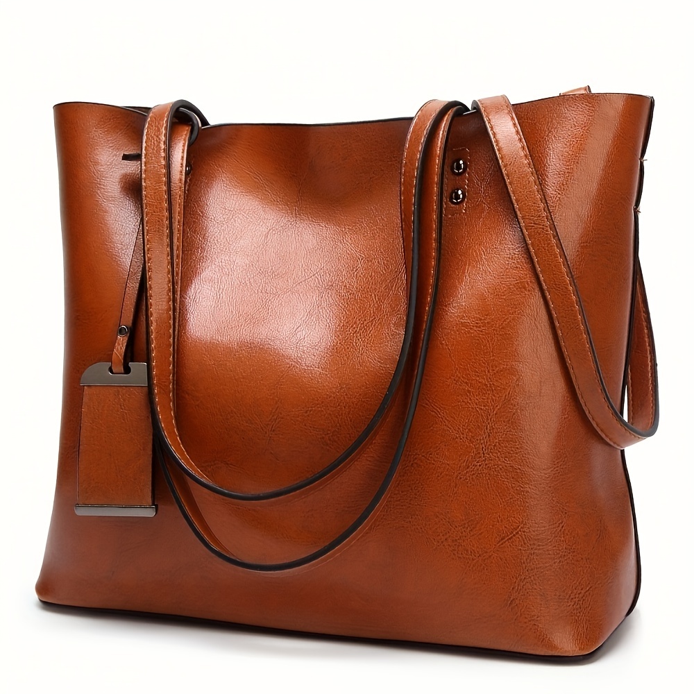 Fashionable Classic Retro Leat - Leather Work Handbag 评论和价格