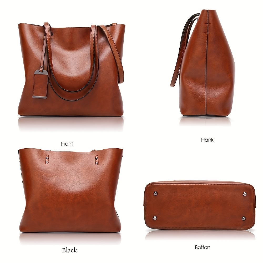 Fashionable Classic Retro Leat - Leather Work Handbag 评论和价格