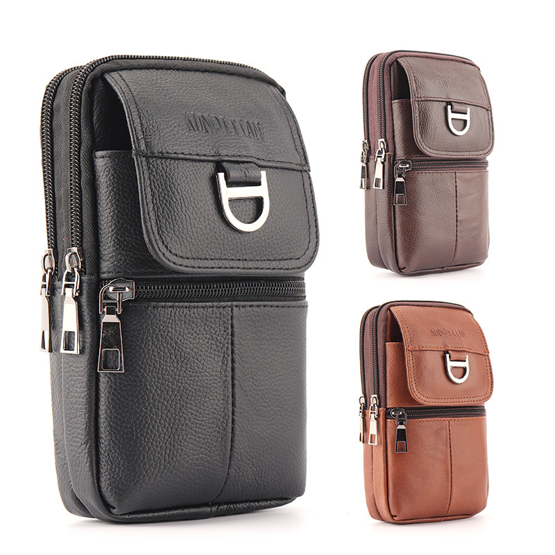Men's Leather Waist Bag - Larg - Leather Work Bag 评论和价格