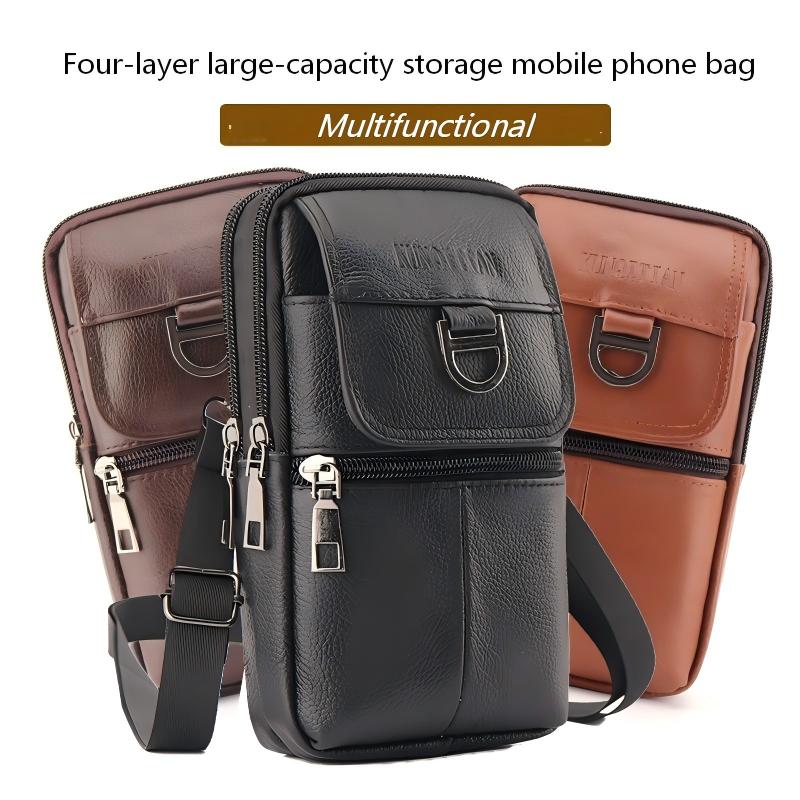 Men's Leather Waist Bag - Larg - Leather Work Bag 评论和价格