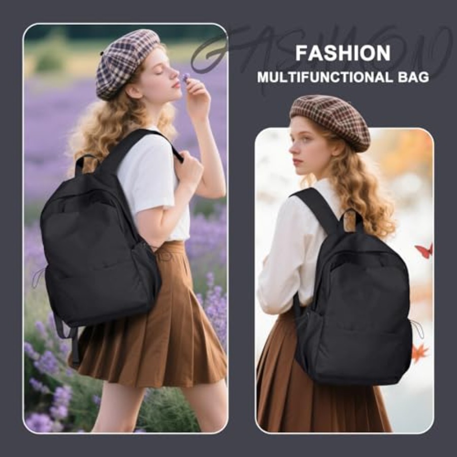 Black Backpack for Women, Smal - For Leather Work 评论和价格